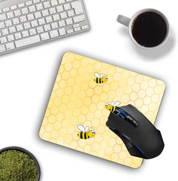 Mouse Pad,Happy Bumble Bees Yellow Computer Mouse Pads Αξεσουάρ γραφείου Αντιολισθητική βάση από καουτσούκ, mousepad για ποντίκι φορητού υπολογιστή