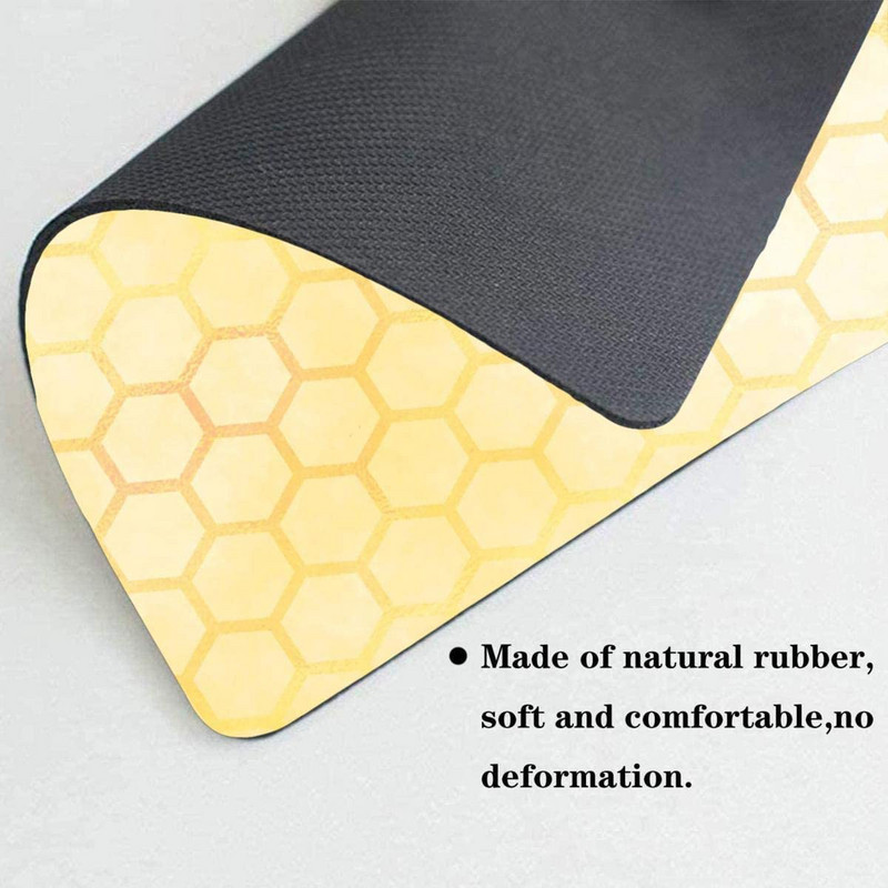 Mouse Pad,Happy Bumble Bees Yellow Computer Mouse Pads Αξεσουάρ γραφείου Αντιολισθητική βάση από καουτσούκ, mousepad για ποντίκι φορητού υπολογιστή