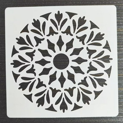 20*20cm Geometric Mandala DIY Layering Stencils Ζωγραφική τοίχων Έπιπλα Λεύκωμα χρωματισμού Ανάγλυφο διακοσμητικό πρότυπο άλμπουμ