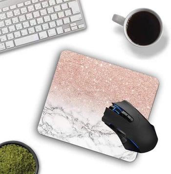 Mouse Pad, Rose Pink Glitter Ombre λευκό μάρμαρο Υπολογιστή Mouse Pads Αξεσουάρ γραφείου Αντιολισθητική βάση από καουτσούκ, mousepad