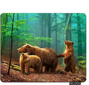 Подложка за мишка Brown Bear Family in The Forest с неплъзгаща се гумена основа Подложка за мишка за лаптоп Офис Домашен лаптоп 9,5"x7,9" инча