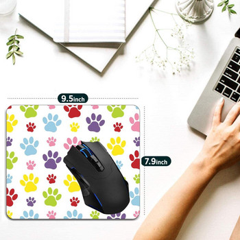 Подложка за мишка, цветни лапи Кучешки компютърни подложки за мишка Аксесоари за бюро Неплъзгаща се гумена основа, подложка за мишка за мишка за лаптоп