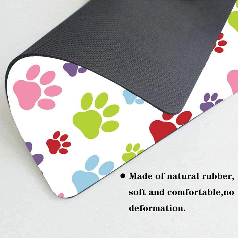 Peļu paliktnis, krāsainas ķepas Suņu dators Peļu paliktņi Galda piederumi Neslīdoša gumijas pamatne, Peles paliktnis klēpjdatora pelei