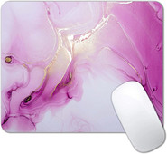 Розова и златна мраморна подложка за мишка Красива гумена подложка за мишка против хлъзгане с мастило за лаптоп Компютър Подарък за офис работа 9,5x7,9 инча