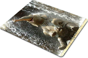 Голяма подложка за мишка Elephant Happy Mouse Pad Страхотна идея за подарък 9,5 X 7,9 инча Водоустойчива гума за лаптоп Компютърни игри Начало