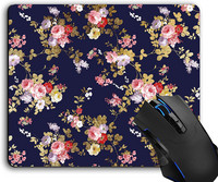 Mouse Pad Ναυτικό Μπλε Ροζ Χρυσό Boho Floral Ποντίκια Υπολογιστών Αξεσουάρ γραφείου Αντιολισθητική βάση από καουτσούκ για ποντίκι φορητού υπολογιστή