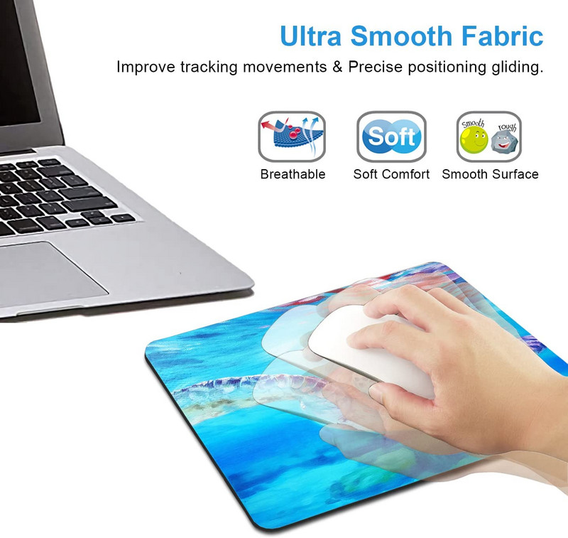 Seaturtle hiirepadi Seaturtle hiirepadi ristkülikukujulised veekindlad libisemiskindlad hiirematid sülearvuti jaoks kontoritööks 9,5x7,9 tolli