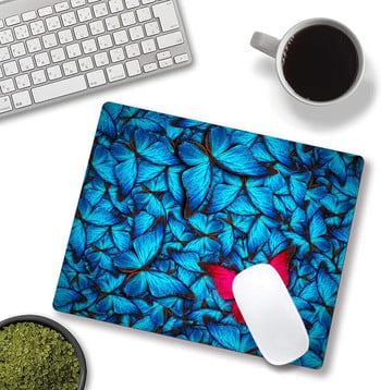 Blue Butterflies Mouse Pad Αδιάβροχο Mousepad Ορθογώνια μαξιλαράκια ποντικιού με σχέδια αντιολισθητικά ελαστικά λεία mousepad