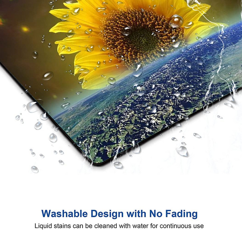 Подложка за мишка със слънчоглед и пчела Водоустойчива подложка за мишка Правоъгълна неплъзгаща се гумена гладка подложка за мишка за лаптоп