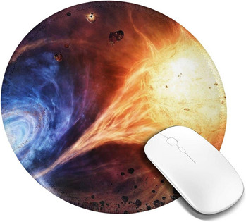 Galaxy Space Stars Sun Universe кръгла подложка за мишка Неплъзгаща се гумена подложка за мишка Gaming Mouse Mat for Computer Desk Laptop Office Work