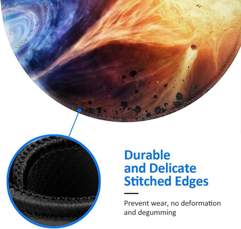 Galaxy Space Stars Sun Universe Okrugla podloga za miša Neklizajuća gumena podloga za miša Gaming Podloga za miša za računalni stol Prijenosno računalo Uredski rad
