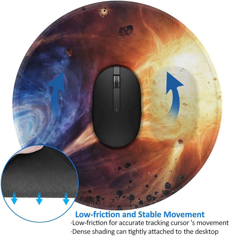 Galaxy Space Stars Sun Universe Okrugla podloga za miša Neklizajuća gumena podloga za miša Gaming Podloga za miša za računalni stol Prijenosno računalo Uredski rad