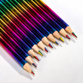 12 τμχ Rainbow Pencils Drawing Crayons Kawaii Παιδικό σετ μολυβιών ζωγραφικής Graffiti Crayons Σχολική γραφική ύλη