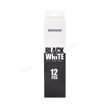 12-2 τμχ Μαύρα άσπρα έγχρωμα μολύβια - Μόνιμα έγχρωμο μολύβι σχεδίασης Ξύλινα μολύβια με βάση το λάδι για καλλιτέχνες και αρχάριους