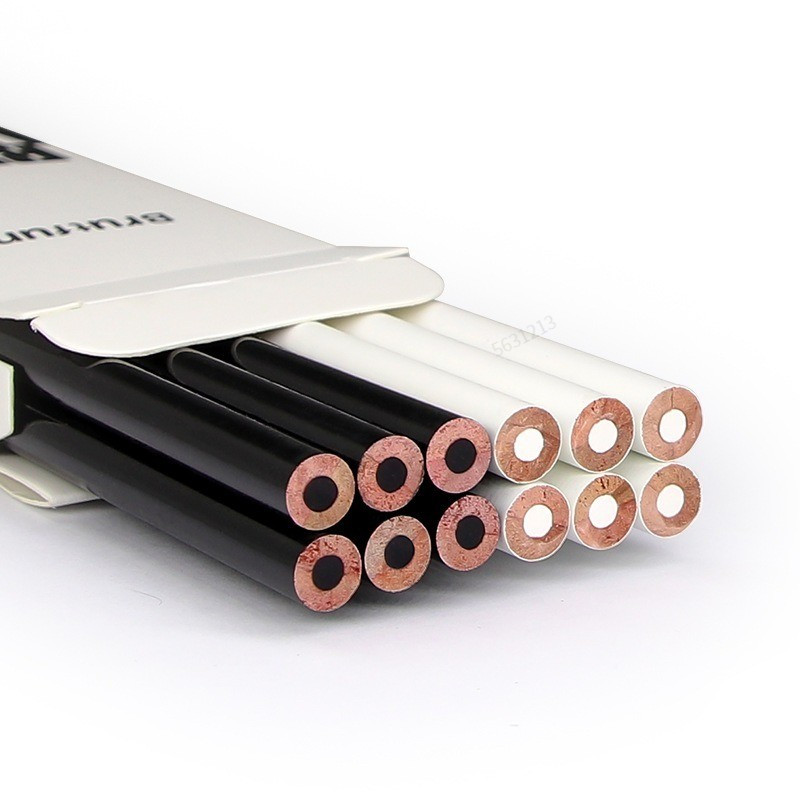 12-2 бр. черно-бели цветни моливи - постоянен цветен молив за рисуване Дървени цветни моливи на маслена основа за художници и начинаещи в изкуството