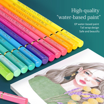 Brutfuner 12/24/48Colors Oil Wood Metal Colored Pencils Ακουαρέλα Μολύβι Σκίτσο Σχέδιο Μολύβι Σετ για Είδη ζωγραφικής