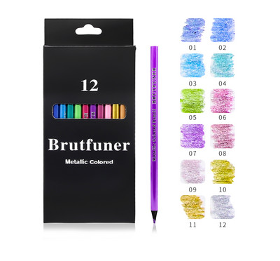 Brutfuner 12/24/48 de culori Ulei, lemn, metal, creioane colorate, schiță în creion acuarelă, set de creioane pentru pictură, articole de artă