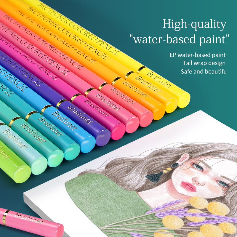 Brutfuner 12/24/48 de culori Ulei, lemn, metal, creioane colorate, schiță în creion acuarelă, set de creioane pentru pictură, articole de artă