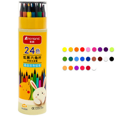 24/36/48 цвята Химикалки с въглен HB за деца и ученици Консумативи за рисуване Скица за начинаещи Цветни моливи