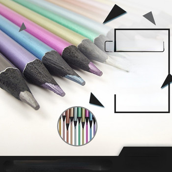 Μεταλλικό στυλό 12 χρωμάτων Μαύρο ξύλο Λογαριασμός χειρός Diy Color Lead Drawing Art Επαγγελματικό μολύβι Ζωγραφική λεύκωμα μαθητών για ενήλικες