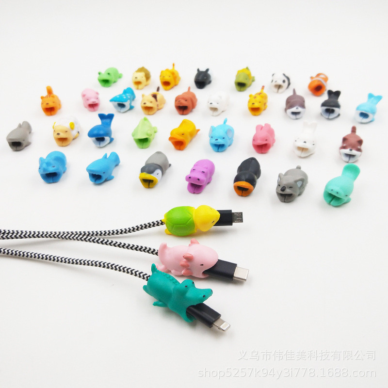 1 бр. Прекрасни животински кабелни органайзери Карикатура Wire Saver Cover USB линия Кабел за слушалки Протектор за зарядно Офис аксесоари Подаръци