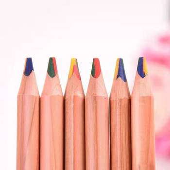 5 бр пастели, дървени цветни моливи, 4 цвята, концентрична химикалка с дъга, комплект цветни моливи за рисуване, рисуване, художествени училищни пособия