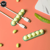 Νέος σταθεροποιητής καλωδίων μπιζελιού USB Σφιγκτήρας φόρτισης σύρματος σιλικόνης Αυτοκόλλητη βάση στήριξης γραμμής Συσκευή αποθήκευσης Καλωδιακή γραμμή διαχείρισης