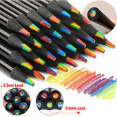 Σετ 8 τμχ Μαύρο Ξύλο Rainbow Colored Pencil 3,3mm 5,0mm Lead Core For Art Σήμανση γκράφιτι Σχέδιο Σκίτσο Χαρτικά Δώρο για παιδιά