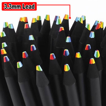 Σετ 8 τμχ Μαύρο Ξύλο Rainbow Colored Pencil 3,3mm 5,0mm Lead Core For Art Σήμανση γκράφιτι Σχέδιο Σκίτσο Χαρτικά Δώρο για παιδιά