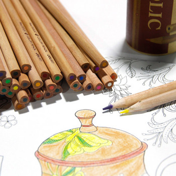 Комплект цветни моливи за деликатеси Дървени картини Цветни моливи за ученически художник, рисуващи бои 12/18/24/36/48 цветни моливи