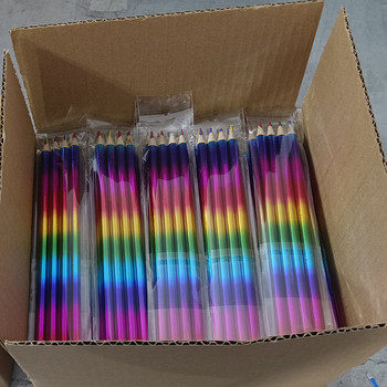 12 τεμάχια/κουτί χαρτί Rainbow Pencils Γράψιμο Γραφική ύλη για σχολικά και είδη γραφείου Γράψιμο και ζωγραφική