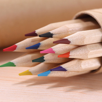 12 цветен варел цветен молив ученик рисува каракули Творчески канцеларски комплект цветни моливи Ученически пособия за деца