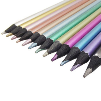 12/18 цветни комплекти метални моливи Цветен молив за рисуване за студенти Скициране Рисуване Флуоресцентни моливи Художествени принадлежности Ново