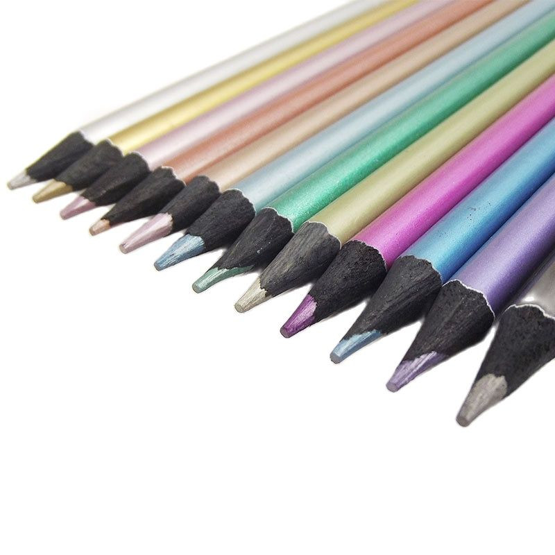 12/18 Colors Metallic pliiatsikomplektid Värvilised joonistuspliiatsid õpilastele visandid Maalimine Fluorestsentspliiatsid Kunstitarbed Uus