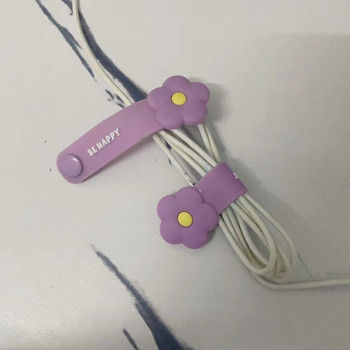 Сладък анимационен органайзер за кабели Слушалки Устройство за навиване на кабели USB държач за кабел за iPhone Samsung Катарама Протектор за кабели Щипки за управление