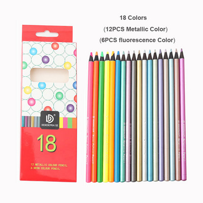 12/18 boja Metalik Setovi olovaka za crtanje Crtanje u boji za učenike Fluorescentne olovke Likovni pribor Novo
