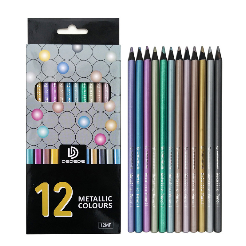 12/18 цвята Метални скици Комплекти моливи за рисуване Цветни моливи за рисуване за ученици Флуоресцентни моливи Художествени принадлежности Нови