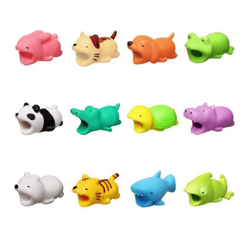 Mielas gyvūnų kabelio apsaugos laido viela Animacinio filmo apsauga Animacinio filmo silikono dangtelio įkrovimo laido vyniotuvas telefono įkroviklio laidui