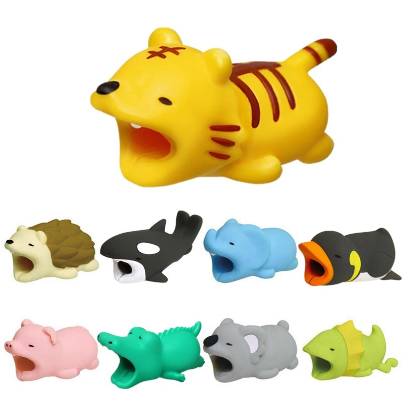 Mielas gyvūnų kabelio apsaugos laido viela Animacinio filmo apsauga Animacinio filmo silikono dangtelio įkrovimo laido vyniotuvas telefono įkroviklio laidui