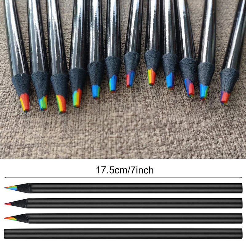 6pcs/lot Koncentrične dugine olovke za slikanje Crayones Kawaii set olovaka u boji za djecu Bojice za crtanje Školske olovke u boji