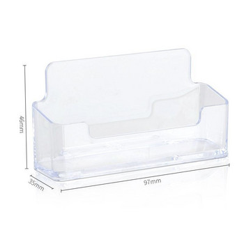 1PC Clear Desk Shell Storage Stand Ακρυλικό Πλαστικό Διαφανές Επιτραπέζιο Βάση Επαγγελματικής Κάρτας