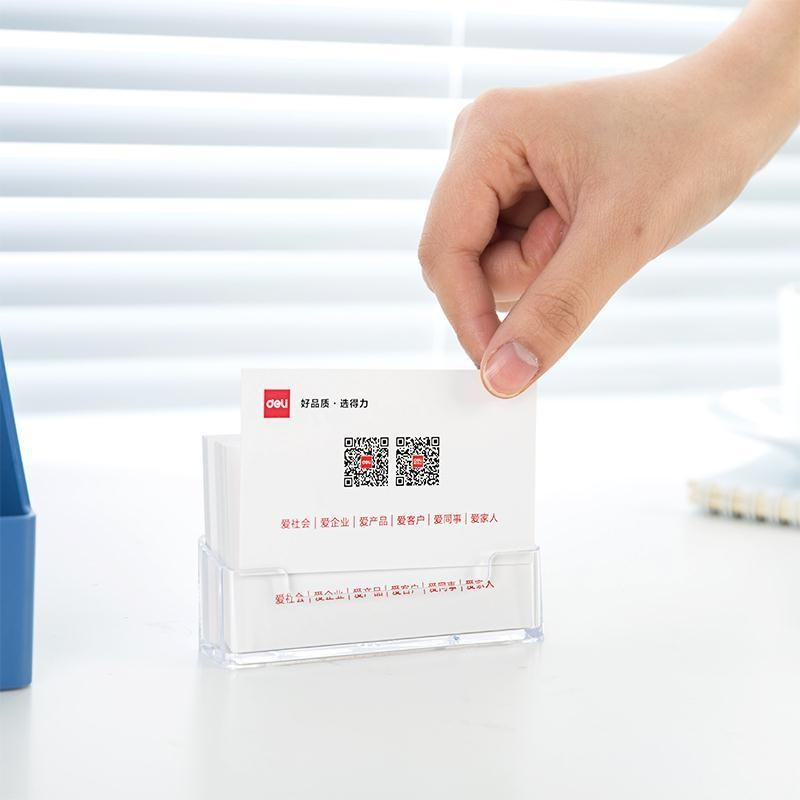 1PC Прозрачен настолен рафт за съхранение Поставка за дисплей Акрилна пластмаса Прозрачен настолен държач за визитки