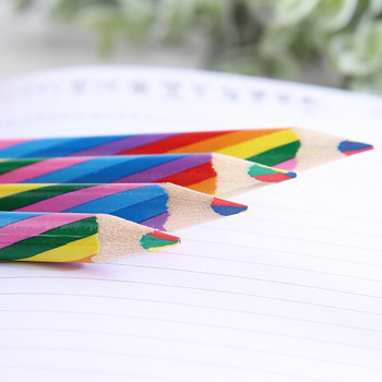 Многоцветни моливи Моливи в цвят дърво 4 в 1 Цветни моливи с дъга Многоцветни моливи Комплект за рисуване Оцветяване