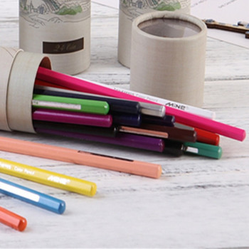 Barrel 24 Color Cartoon χρωματιστά μολύβια για μαθητές Παιδική ζωγραφική στυλό γκράφιτι Παιδικό δώρο μολύβια χρωματισμού