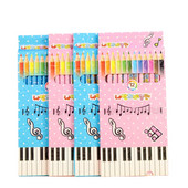 12 olovaka u boji Note za klavir Puderasto plava kutija Pakiranje Učenici osnovnih škola Skica Pisanje stripova Olovka za bojanje Likovni pribor