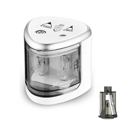 Ръчна острилка за моливи Tenwin Подарък за обучение Автоматично рисуване Електрическа острилка с два отвора Канцеларски материали Офис Училищни пособия