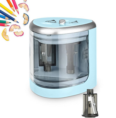 Ръчна острилка за моливи Tenwin Подарък за обучение Автоматично рисуване Електрическа острилка с два отвора Канцеларски материали Офис Училищни пособия