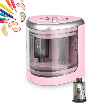 Ръчна острилка за моливи Tenwin Подарък за обучение Автоматично рисуване Електрическа острилка с два отвора Канцеларски материали Офис Училищни пособия