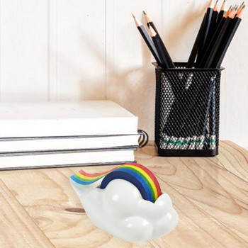 Диспенсер за тиксо Washipaper Rainbow Roll Holder Cute Desktop Cloud Desk Office Cutting Masking Cartoon Adhesivemachine Supplies