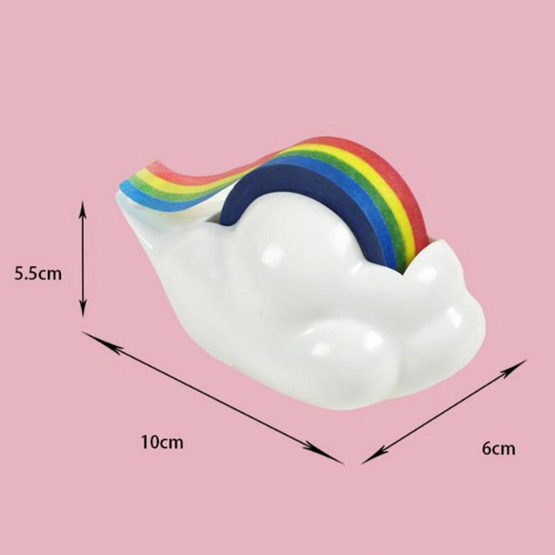 Tape Dispenser Washipaper Rainbow Roll Holder Cute Desktop Cloud Desk Cutting Masking Cartoon Adhesivemachine Supplies